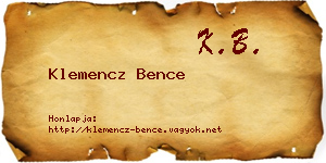 Klemencz Bence névjegykártya