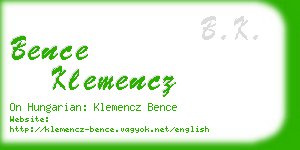 bence klemencz business card